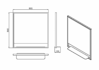 Зеркало Boheme Armadi Art Vallessi 80 551/2 с подсветкой Антрацит с сенсорным выключателем