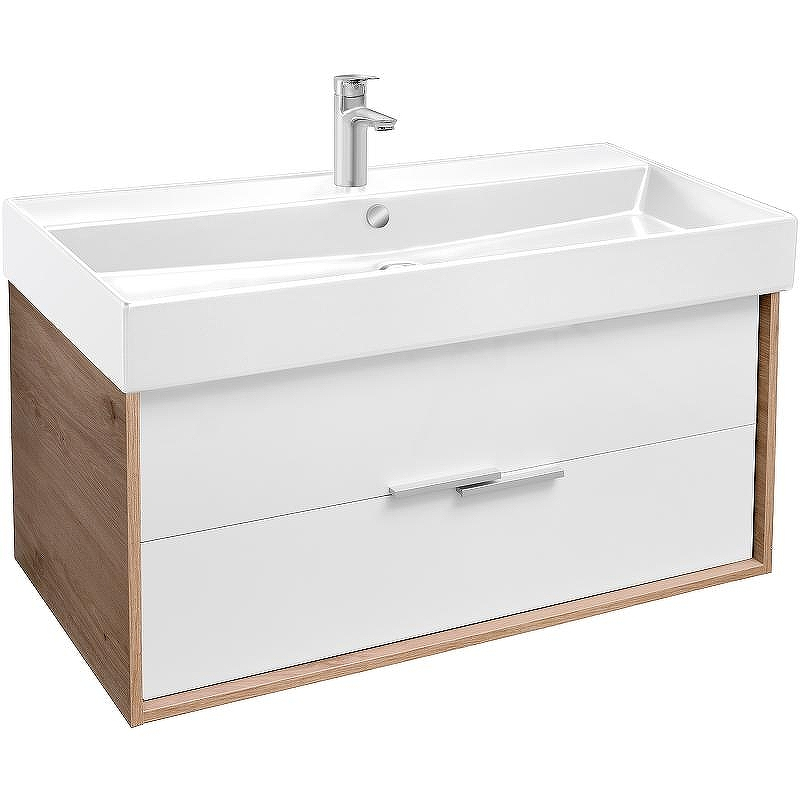 Тумба под раковину Jacob Delafon Vivienne 100 EB1668-E75-J5 подвесная Белая глянцевая Дуб давос натуральный, купить, цена, заказать, магазин, доставка, скидка, промокод, купить, цена, заказать, магазин, доставка, скидка, промокод