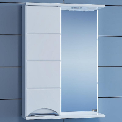 Зеркало со шкафом СанТа Родос 50 L 106013 с подсветкой Белое