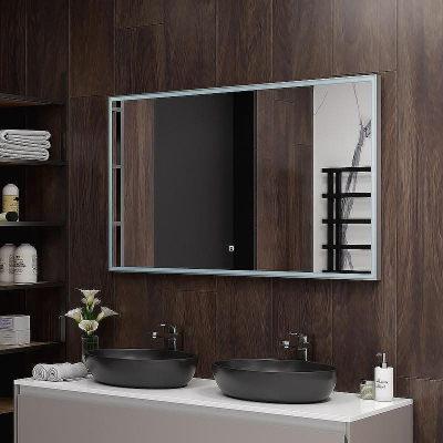 Зеркало Континент Sting 1200х800 ЗЛП1621 с подсветкой Серебро с сенсорным выключателем