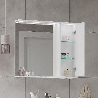 Зеркало со шкафом Volna Lake 80 R zsLAKE80.R-01 с подсветкой Белое
