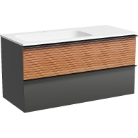 Тумба под раковину Sancos Delta 100 L DL100LGR подвесная Дуб красный Графит, купить, цена, заказать, магазин, доставка, скидка, промокод, купить, цена, заказать, магазин, доставка, скидка, промокод