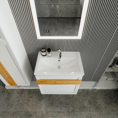 Тумба под раковину Бриклаер Берлин 60 4627125416064 подвесная Белый глянец