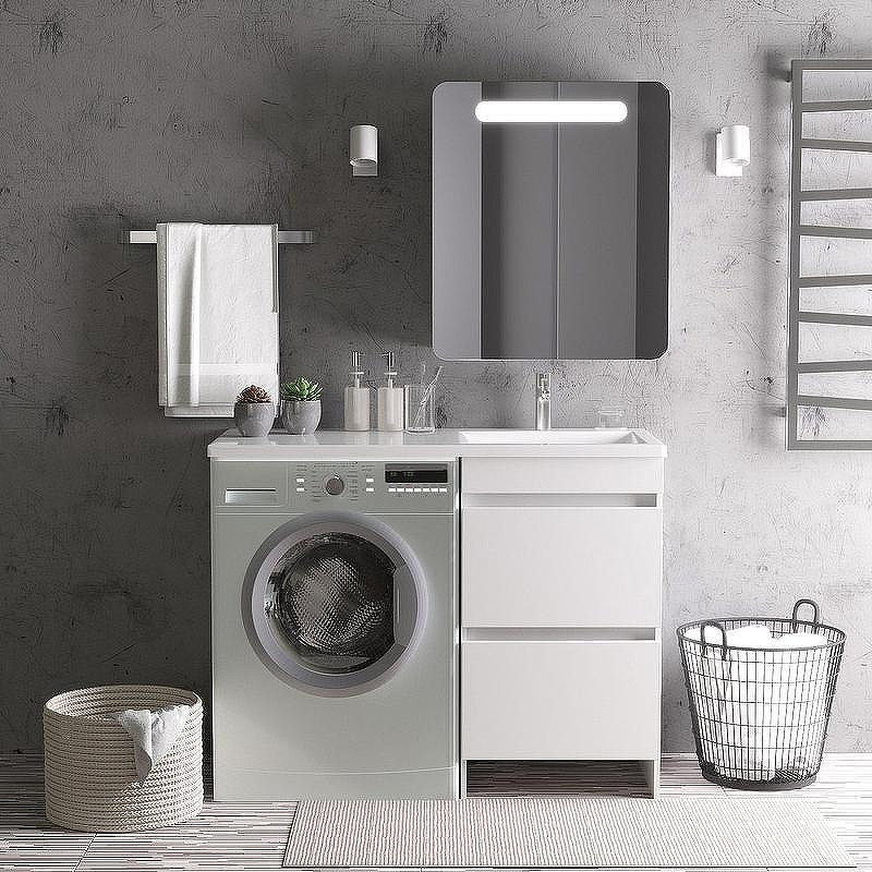 Тумба под раковину Orange Sistema 110 ST-50TUW Белая глянцевая, купить, цена, заказать, магазин, доставка, скидка, промокод, купить, цена, заказать, магазин, доставка, скидка, промокод