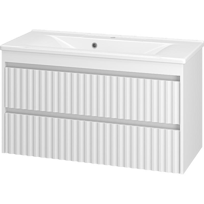 Тумба с раковиной Brevita Balaton 100 УТ000014503 подвесная Белая матовая, купить, цена, заказать, магазин, доставка, скидка, промокод, купить, цена, заказать, магазин, доставка, скидка, промокод