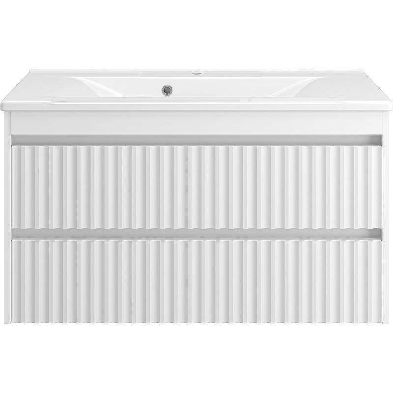 Тумба с раковиной Brevita Balaton 100 УТ000014503 подвесная Белая матовая, купить, цена, заказать, магазин, доставка, скидка, промокод, купить, цена, заказать, магазин, доставка, скидка, промокод