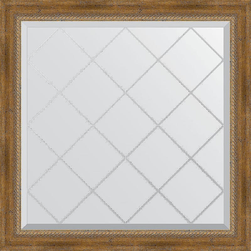 Зеркало Evoform Exclusive-G 83х83 BY 4305 с гравировкой в багетной раме - Состаренная бронза с плетением 70, купить, цена, заказать, магазин, доставка, скидка, промокод, купить, цена, заказать, магазин, доставка, скидка, промокод