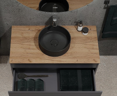 Тумба под раковину Jorno Cossety 100 Coss.01.100/P/A-DZ/JR подвесная Антрацит