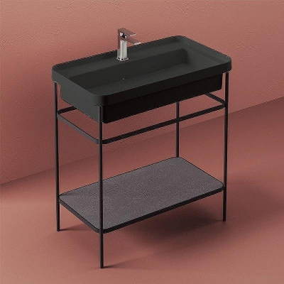 Консоль под раковину Artceram Fuori Scala 80 ACA057 17 Черная матовая