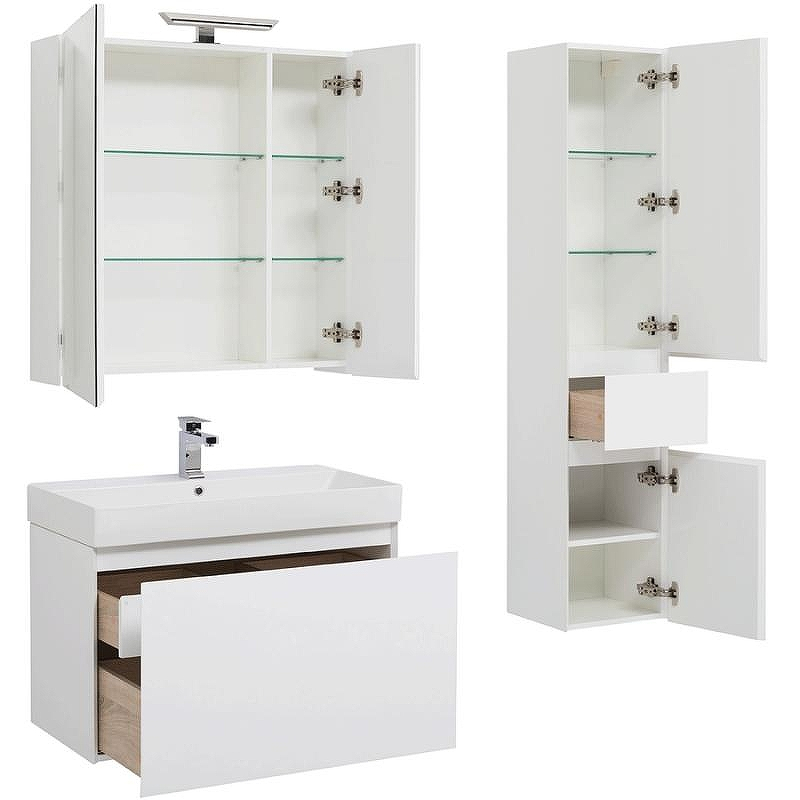 Комплект мебели для ванной Aquanet Йорк 85 203644 подвесной Белый глянец, купить, цена, заказать, магазин, доставка, скидка, промокод, купить, цена, заказать, магазин, доставка, скидка, промокод