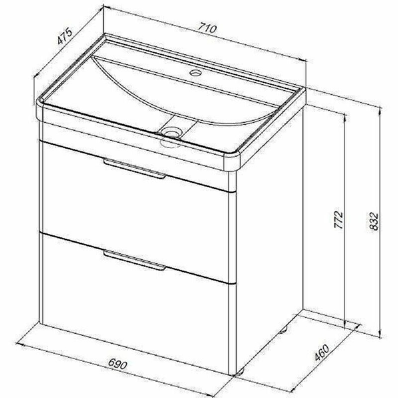 Тумба под раковину Aquanet Ирис new 70 310153 Белый глянец, купить, цена, заказать, магазин, доставка, скидка, промокод, купить, цена, заказать, магазин, доставка, скидка, промокод