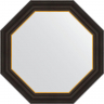 Зеркало Evoform Octagon 64х64 BY 3875 в багетной раме - Черное дерево с золотом 71, купить, цена, заказать, магазин, доставка, скидка, промокод, купить, цена, заказать, магазин, доставка, скидка, промокод