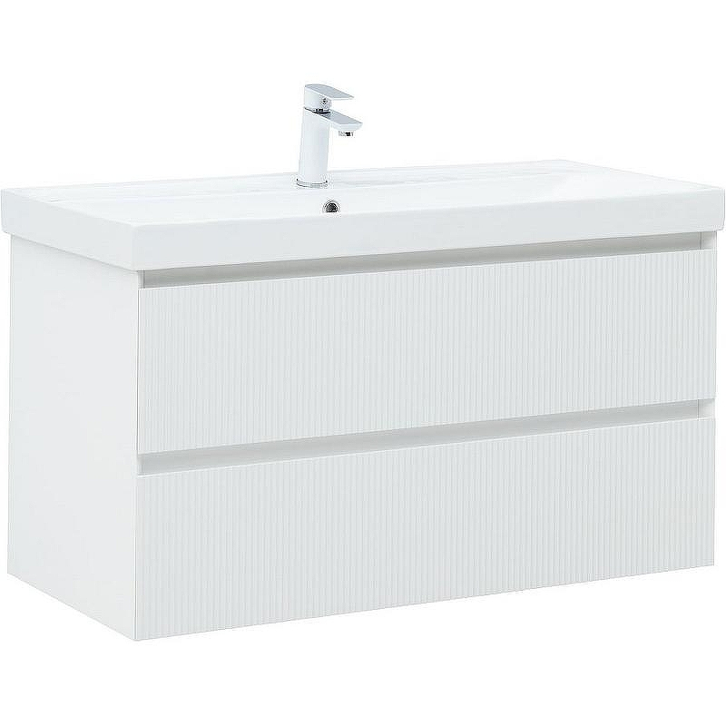 Тумба под раковину Aquanet Альтера 100 337157 подвесная Белая матовая, купить, цена, заказать, магазин, доставка, скидка, промокод, купить, цена, заказать, магазин, доставка, скидка, промокод