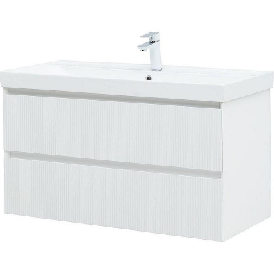 Тумба под раковину Aquanet Альтера 100 337157 подвесная Белая матовая