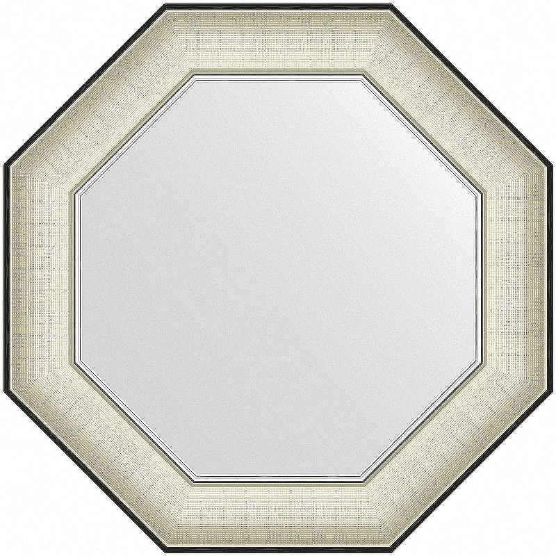 Зеркало Evoform Octagon 54x54 BY 7439 в багетной раме - Белая кожа с хромом 78, купить, цена, заказать, магазин, доставка, скидка, промокод, купить, цена, заказать, магазин, доставка, скидка, промокод