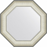 Зеркало Evoform Octagon 54x54 BY 7439 в багетной раме - Белая кожа с хромом 78, купить, цена, заказать, магазин, доставка, скидка, промокод, купить, цена, заказать, магазин, доставка, скидка, промокод