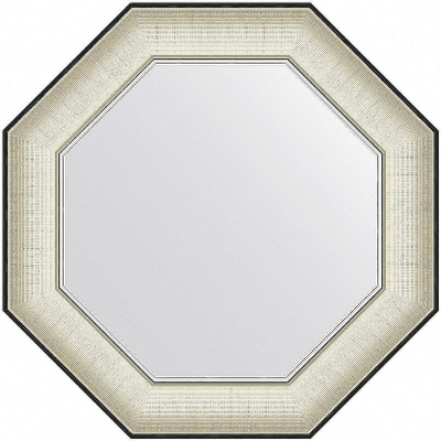 Зеркало Evoform Octagon 54x54 BY 7439 в багетной раме - Белая кожа с хромом 78