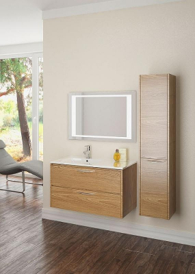 Тумба с раковиной SanVit Мэри-2 90 L kmery902 в цвете Ral подвесная Черный глянец