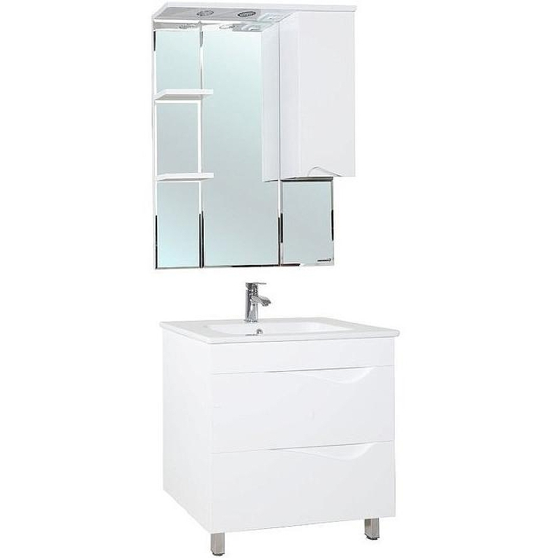 Зеркало со шкафом Bellezza Эйфория 80 R 4916113001017 с подсветкой Белое, купить, цена, заказать, магазин, доставка, скидка, промокод, купить, цена, заказать, магазин, доставка, скидка, промокод