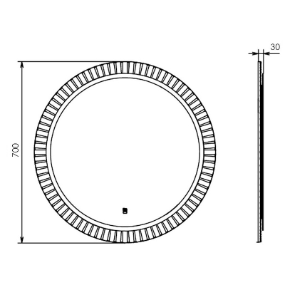 Зеркало Comforty Мадрид 70 00-00014158 с подсветкой Белое матовое с бесконтактным выключателем и подогревом