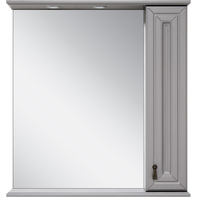 Зеркало со шкафом Misty Лувр 65 R П-Лвр03065-1504П с подсветкой Серое