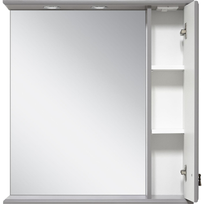 Зеркало со шкафом Misty Лувр 65 R П-Лвр03065-1504П с подсветкой Серое