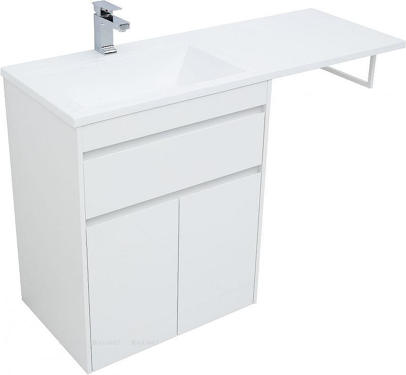 Тумба под раковину Aquanet Токио 130 237746 Белая, купить, цена, заказать, магазин, доставка, скидка, промокод, купить, цена, заказать, магазин, доставка, скидка, промокод