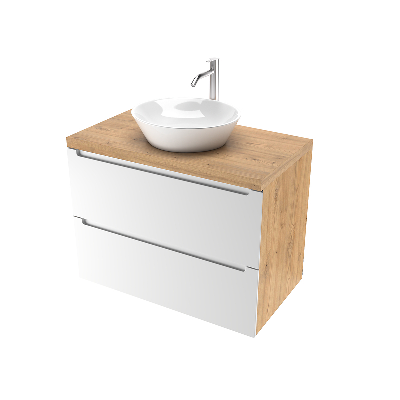 Тумба под раковину ЗОВ Дион 80 D80BD подвесная цвет Белый матовый Дуб медовый, купить, цена, заказать, магазин, доставка, скидка, промокод, купить, цена, заказать, магазин, доставка, скидка, промокод