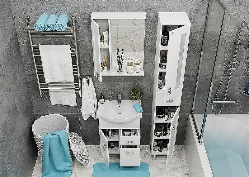 Зеркало со шкафом Onika Кристалл 58.01 205817 с подсветкой Белое, купить, цена, заказать, магазин, доставка, скидка, промокод, купить, цена, заказать, магазин, доставка, скидка, промокод