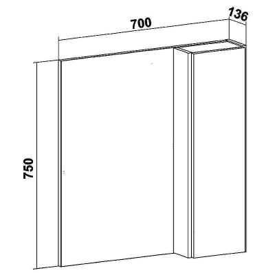 Зеркало со шкафом Runo Мальта 70 00-00001102 Серое Дуб