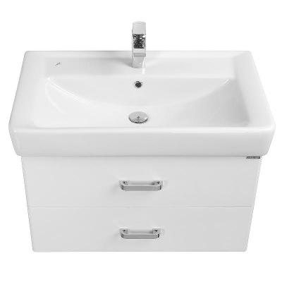 Тумба под раковину Aquaton Америна 76 1A137701AM010 подвесная Белая глянцевая