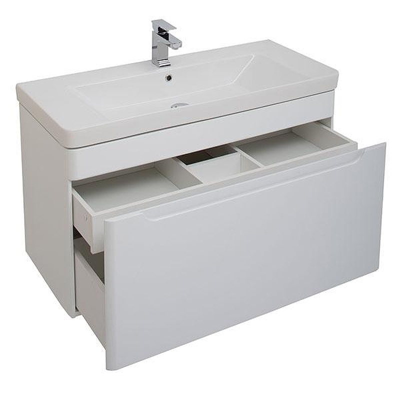 Тумба под раковину Aquanet София 105 199870 подвесная Белый глянец 199870, купить, цена, заказать, магазин, доставка, скидка, промокод, купить, цена, заказать, магазин, доставка, скидка, промокод