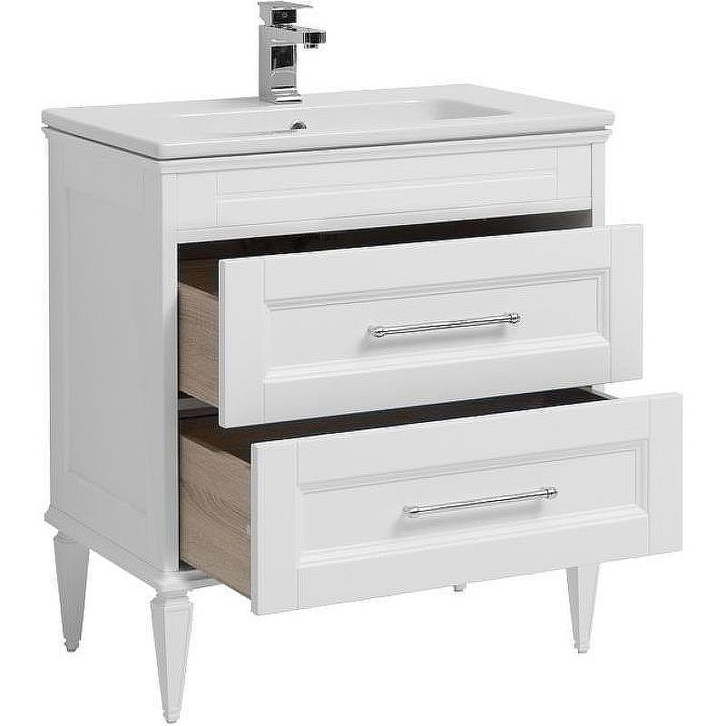 Тумба с раковиной Aquanet Бостон М 80 212668 Белая матовая, купить, цена, заказать, магазин, доставка, скидка, промокод, купить, цена, заказать, магазин, доставка, скидка, промокод