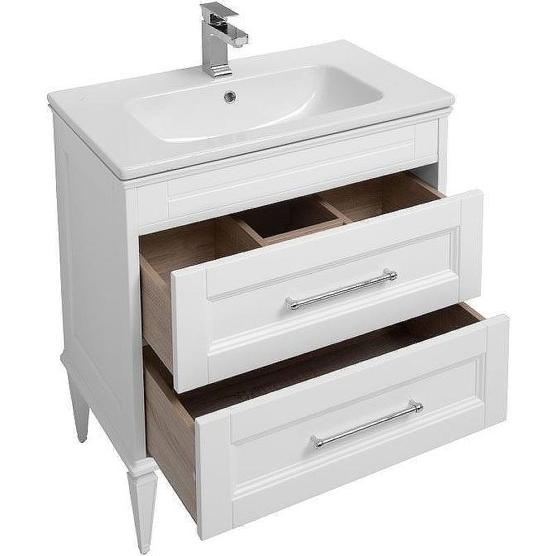 Тумба с раковиной Aquanet Бостон М 80 212668 Белая матовая, купить, цена, заказать, магазин, доставка, скидка, промокод, купить, цена, заказать, магазин, доставка, скидка, промокод