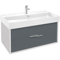 Тумба под раковину Jacob Delafon Vivienne 100 EB1668-J5-J54 подвесная Серая матовая Белая глянцевая, купить, цена, заказать, магазин, доставка, скидка, промокод, купить, цена, заказать, магазин, доставка, скидка, промокод
