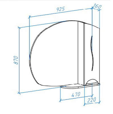Зеркало со шкафом Bellezza Глория 85 R Белое