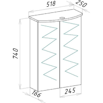 Зеркальный шкаф Bellezza Мимоза 50 с подсветкой Белый