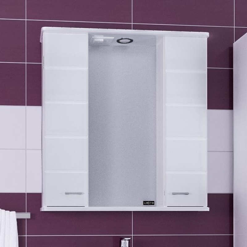 Зеркало со шкафом СанТа Омега 75 Белое, купить, цена, заказать, магазин, доставка, скидка, промокод, купить, цена, заказать, магазин, доставка, скидка, промокод