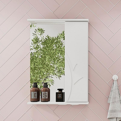 Зеркало со шкафом Volna Adel 50 R zsADEL50.R-01 с подсветкой Белое