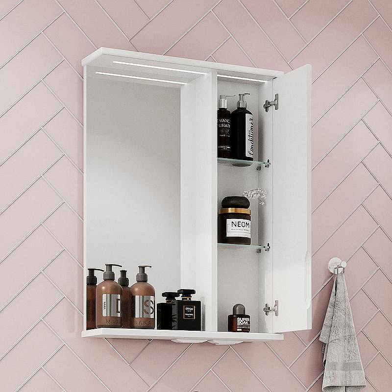 Зеркало со шкафом Volna Adel 50 R zsADEL50.R-01 с подсветкой Белое, купить, цена, заказать, магазин, доставка, скидка, промокод, купить, цена, заказать, магазин, доставка, скидка, промокод