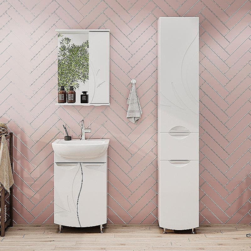 Зеркало со шкафом Volna Adel 50 R zsADEL50.R-01 с подсветкой Белое, купить, цена, заказать, магазин, доставка, скидка, промокод, купить, цена, заказать, магазин, доставка, скидка, промокод