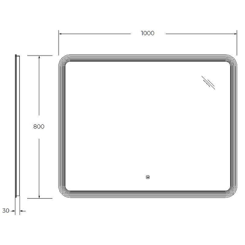 Зеркало Cezares Duet 100 CZR-SPC-DUET-1000-800-LED-TCH с подсветкой с лазерной гравировкой и сенсорным выключателем, купить, цена, заказать, магазин, доставка, скидка, промокод, купить, цена, заказать, магазин, доставка, скидка, промокод