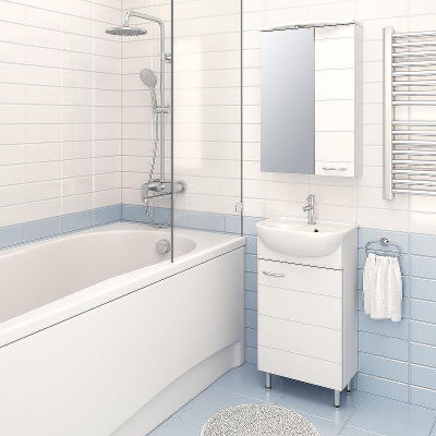 Зеркальный шкаф Runo Кипарис 50 R 00000000800 с подсветкой Белый