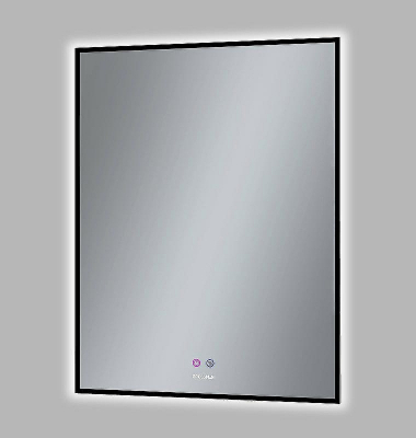 Зеркало Grossman Pragma-норма Black 60 1860802 с подсветкой Черное с сенсорным выключателем и подогревом