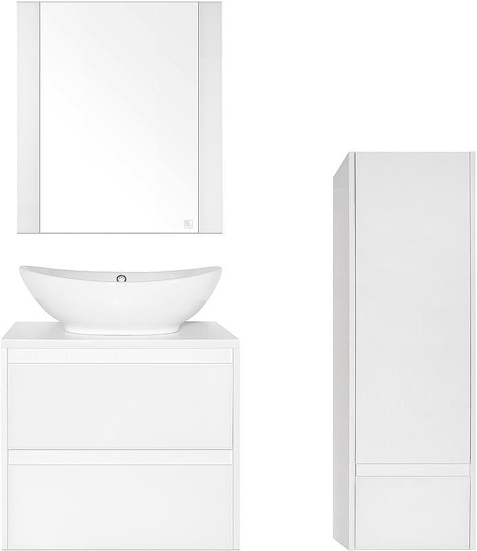 Тумба под раковину Style Line Монако 60 Люкс Plus ЛС-00000632 подвесная Осина белая Белый Лакобель, купить, цена, заказать, магазин, доставка, скидка, промокод, купить, цена, заказать, магазин, доставка, скидка, промокод