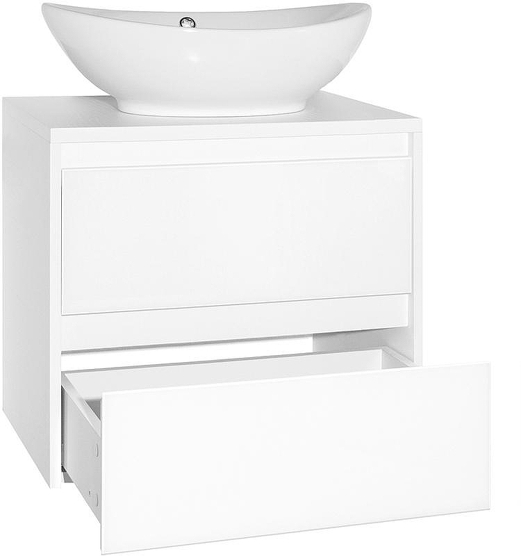 Тумба под раковину Style Line Монако 60 Люкс Plus ЛС-00000632 подвесная Осина белая Белый Лакобель, купить, цена, заказать, магазин, доставка, скидка, промокод, купить, цена, заказать, магазин, доставка, скидка, промокод