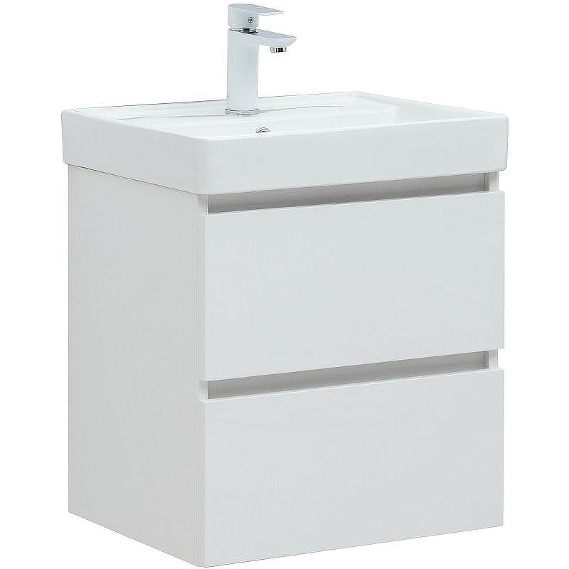 Тумба под раковину Aquanet Вега 50 308332 подвесная Белый глянец, купить, цена, заказать, магазин, доставка, скидка, промокод, купить, цена, заказать, магазин, доставка, скидка, промокод