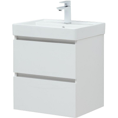 Тумба под раковину Aquanet Вега 50 308332 подвесная Белый глянец