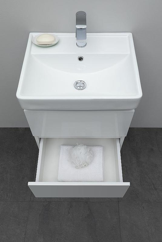 Тумба под раковину Aquanet Вега 50 308332 подвесная Белый глянец, купить, цена, заказать, магазин, доставка, скидка, промокод, купить, цена, заказать, магазин, доставка, скидка, промокод