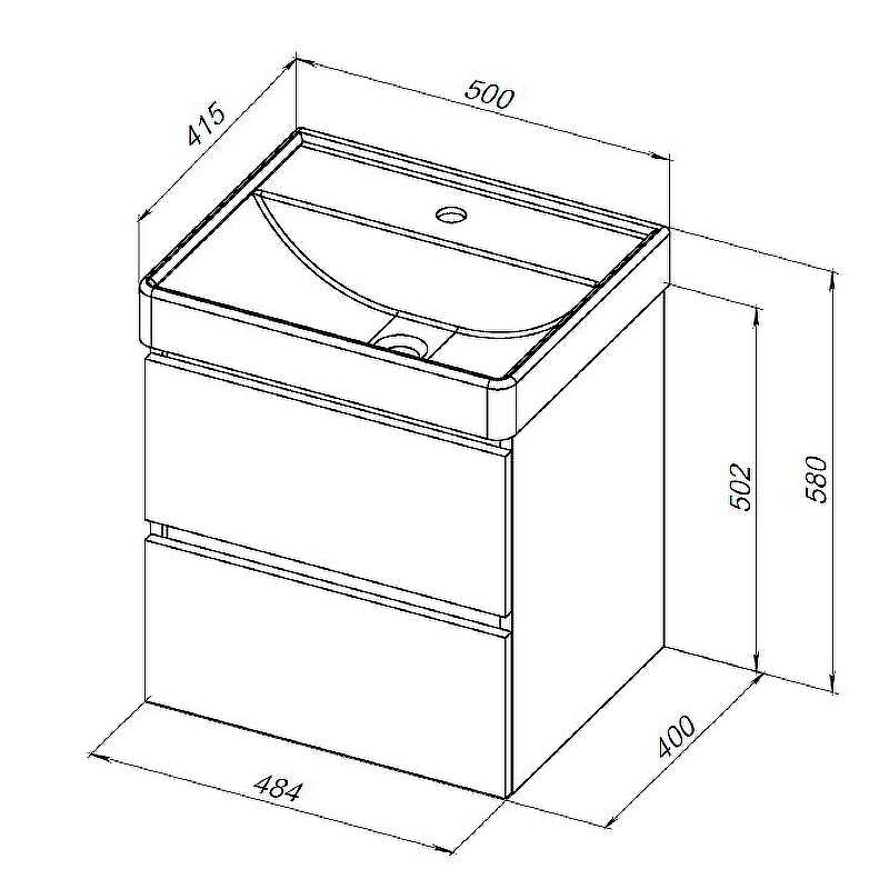 Тумба под раковину Aquanet Вега 50 308332 подвесная Белый глянец, купить, цена, заказать, магазин, доставка, скидка, промокод, купить, цена, заказать, магазин, доставка, скидка, промокод